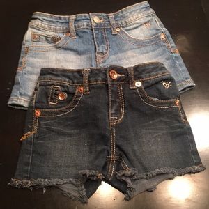 2 pairs of girls size 10 justice denim shorts